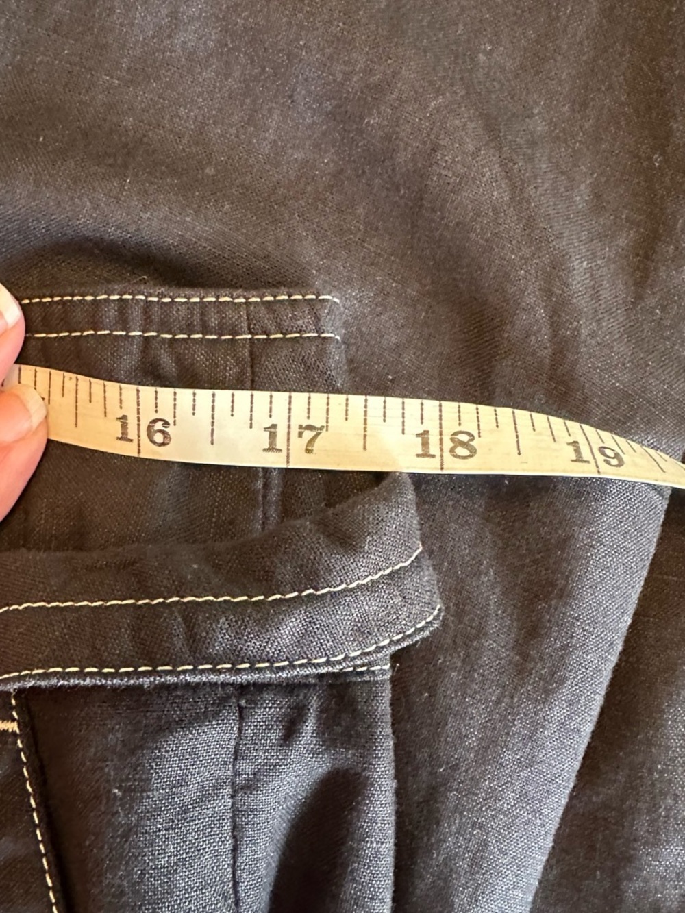 Larry Levine | VTG Linen Blend Wide Leg Belted Pants Black, Size 12 - Picture 8 of 10